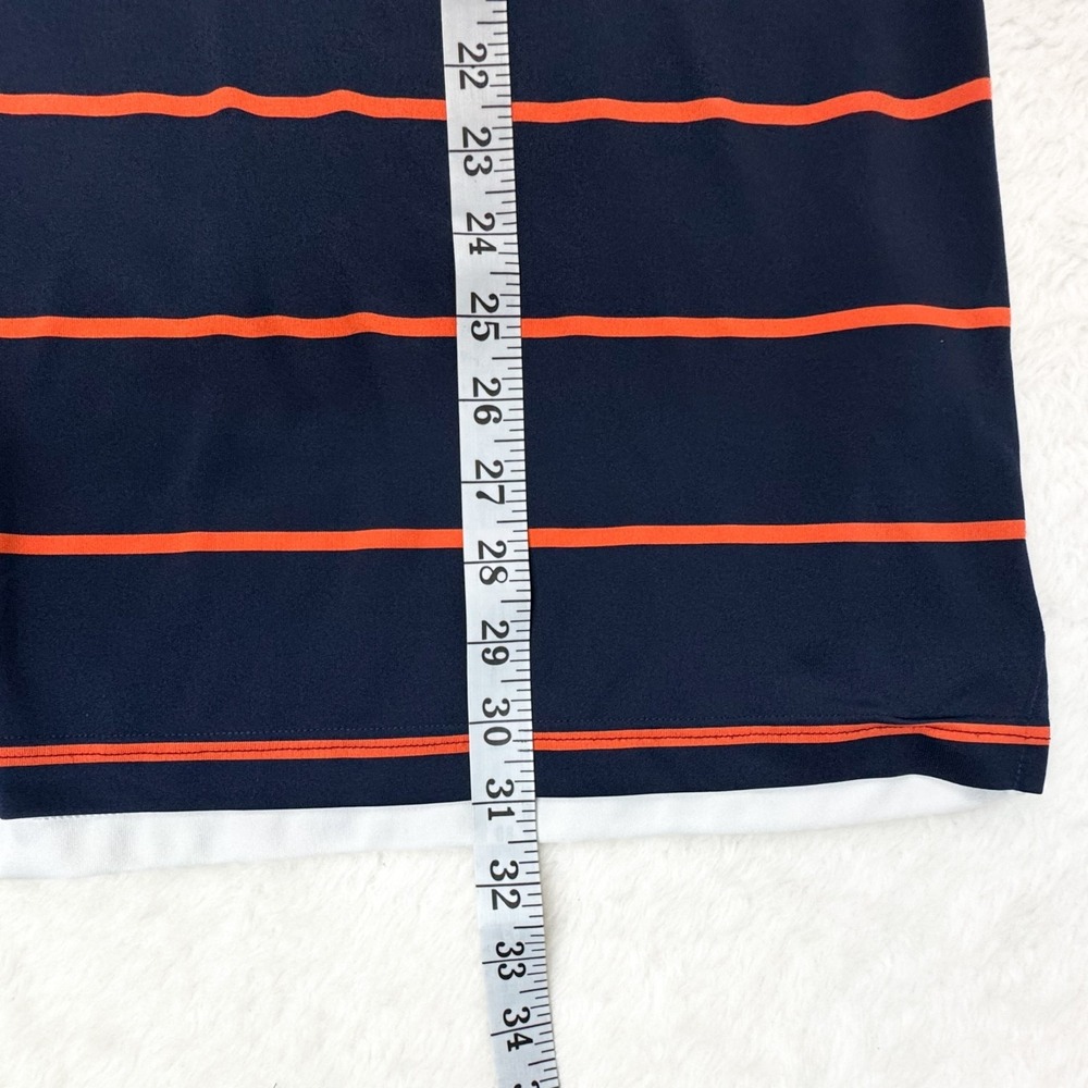 Nike UVA Virginia Cavaliers Polo Shirt Men's XL White Navy Orange Striped Golf - Picture 9 of 9